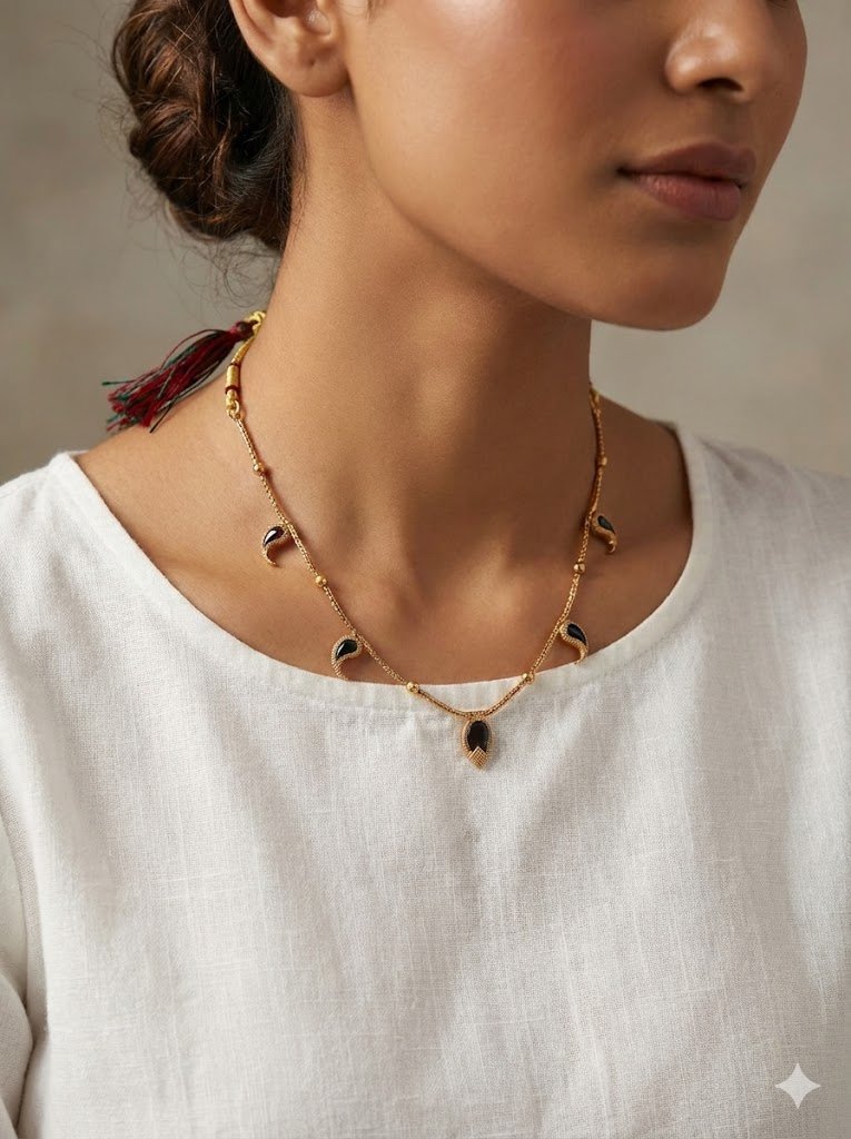 black half moon necklace