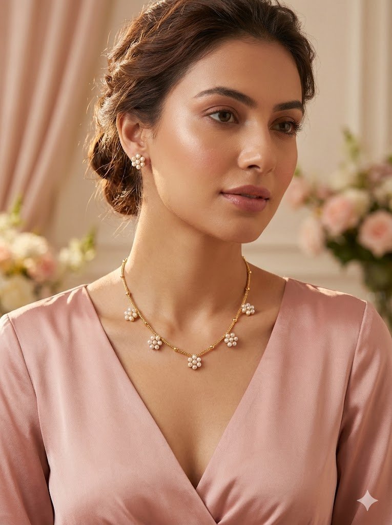 graceful white jewelry set