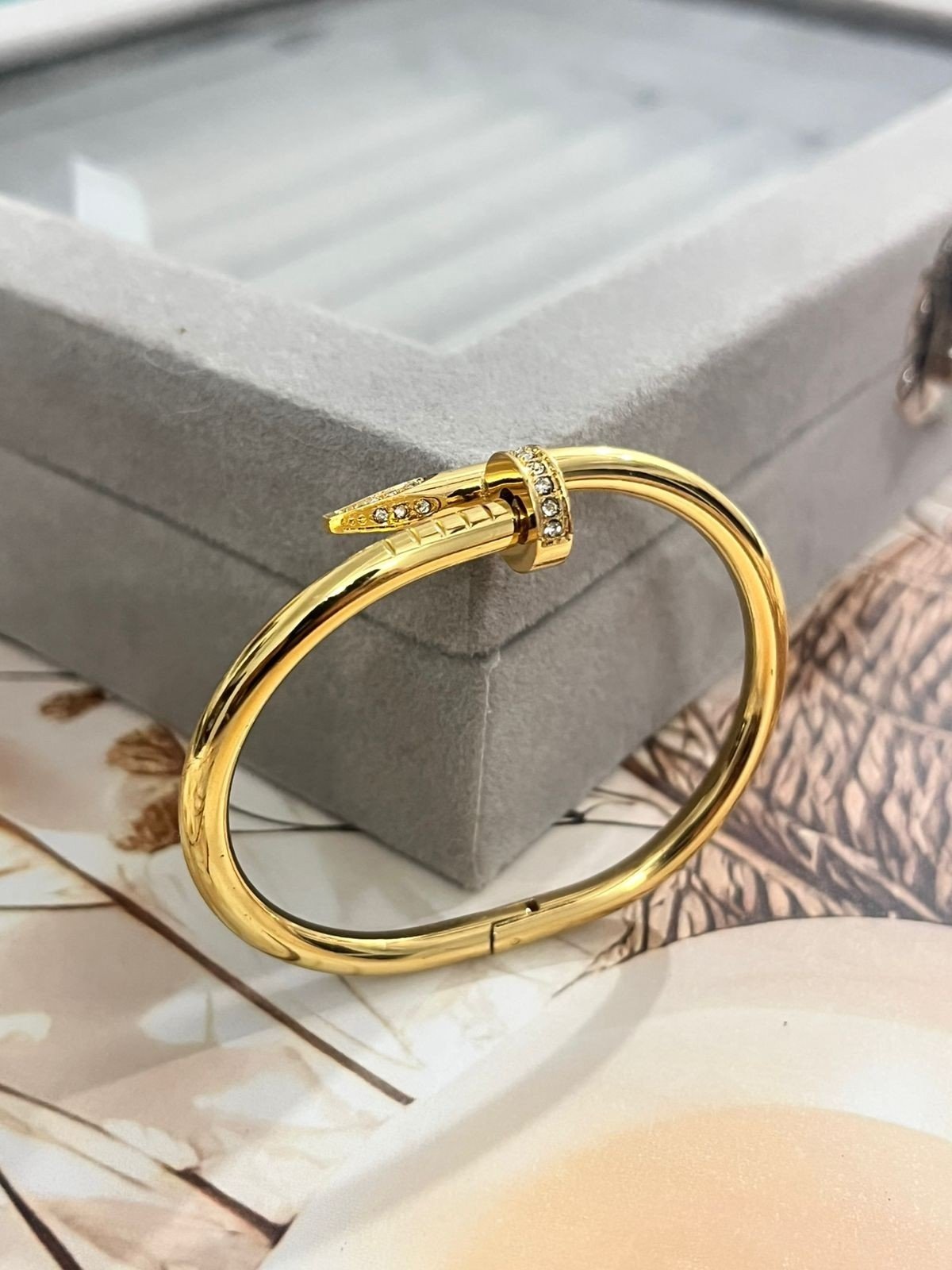 Diamond Encrusted Nail Bangle(Baby Size)