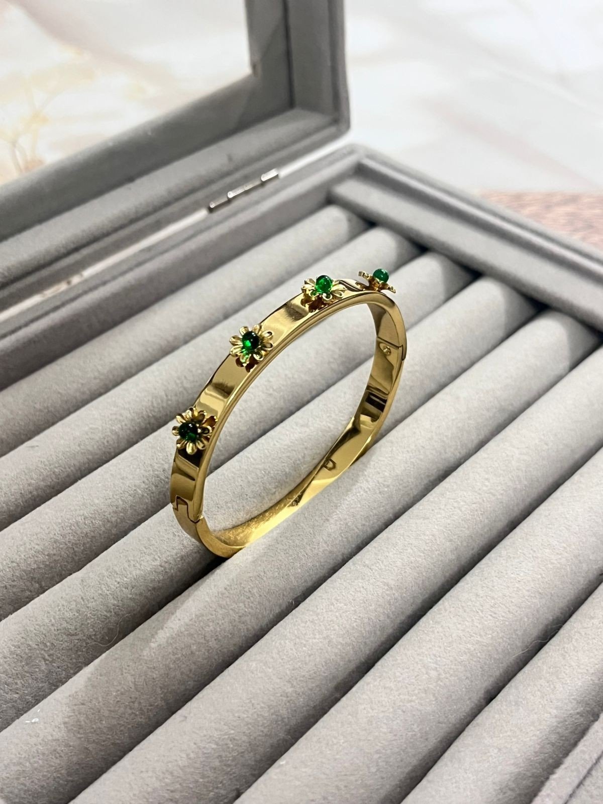 The Emerald Floral Bangle baby size