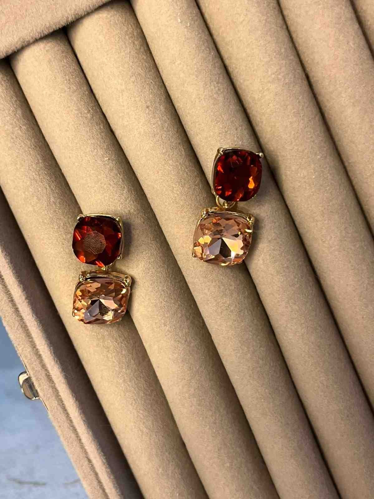 Rust Orange Statement Earrings