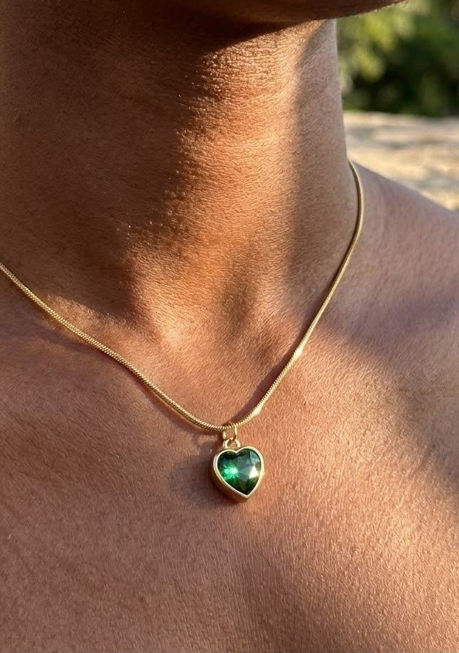 green heart pendant