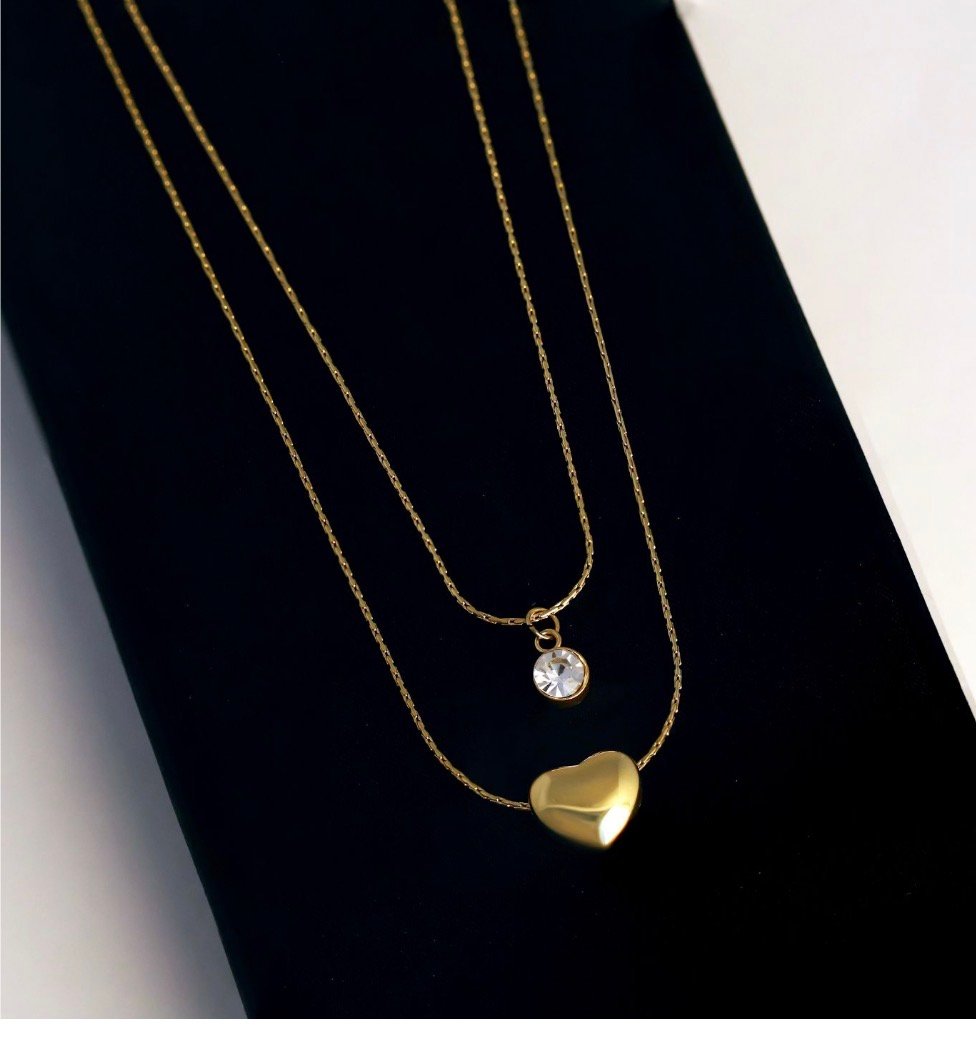 18k gold color plated layered pendant