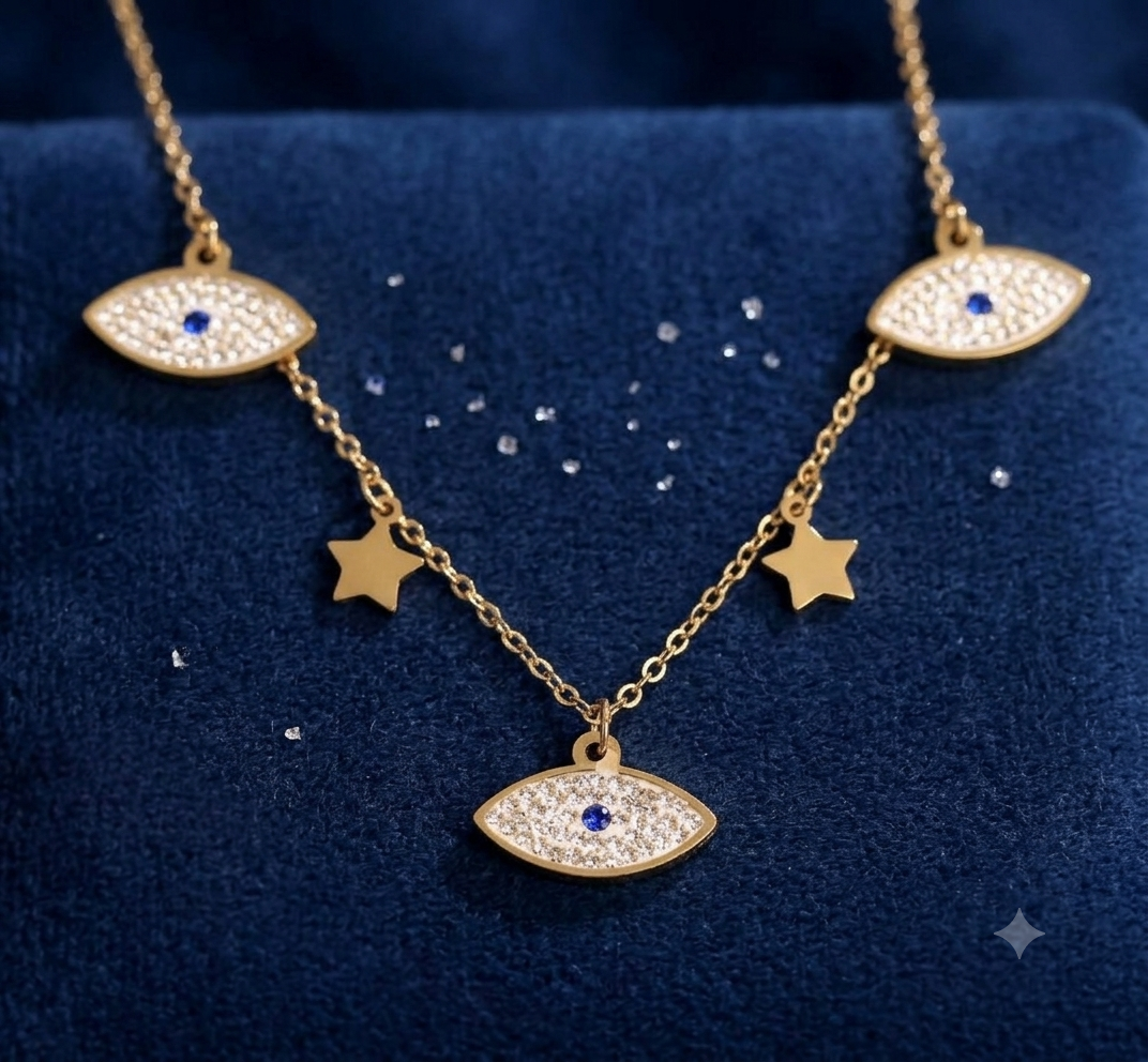 Statement wear evil eye charm pendant