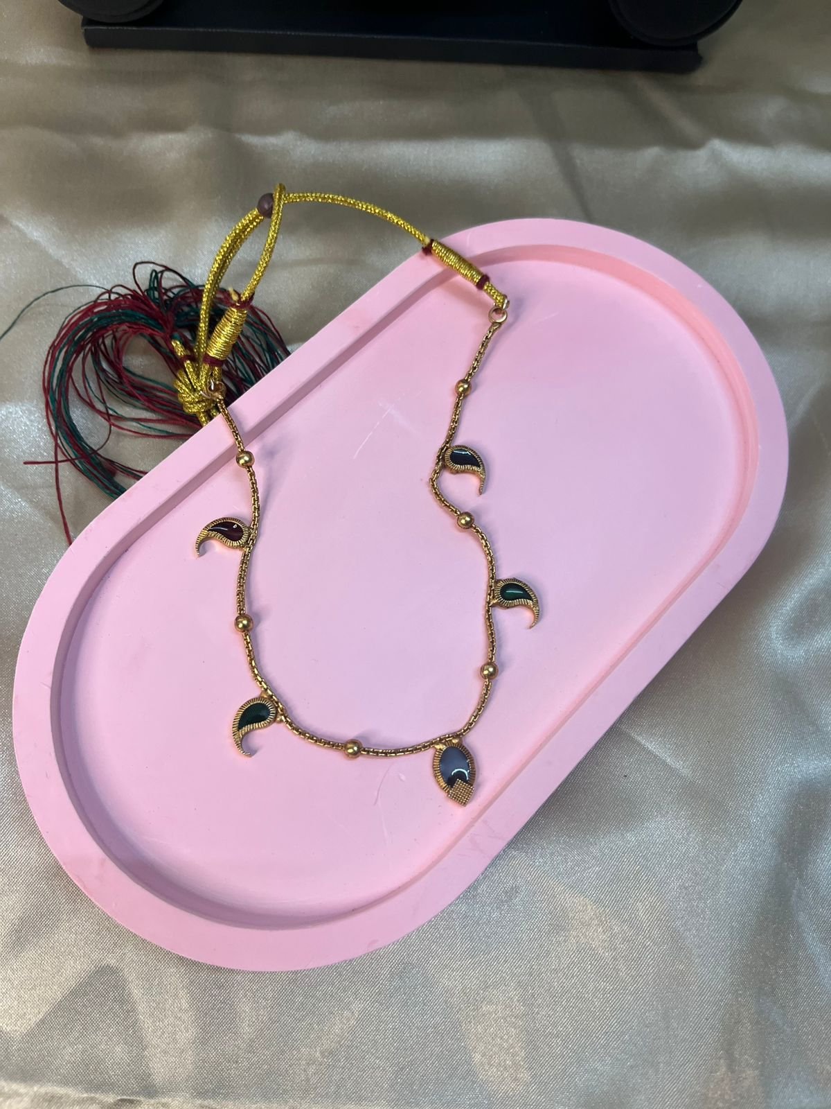 black half moon necklace image 2