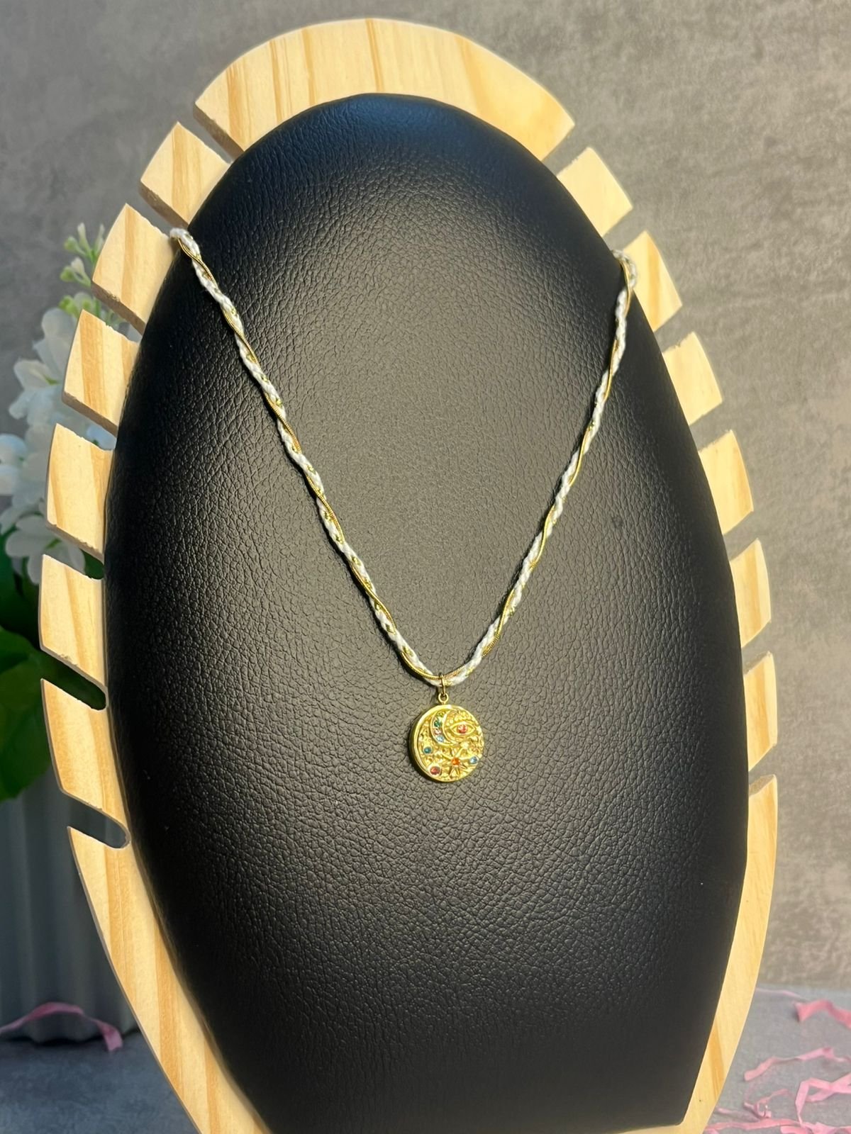 B Luxe Celestial Weaver Anti-Tarnish Medallion Necklace image 3