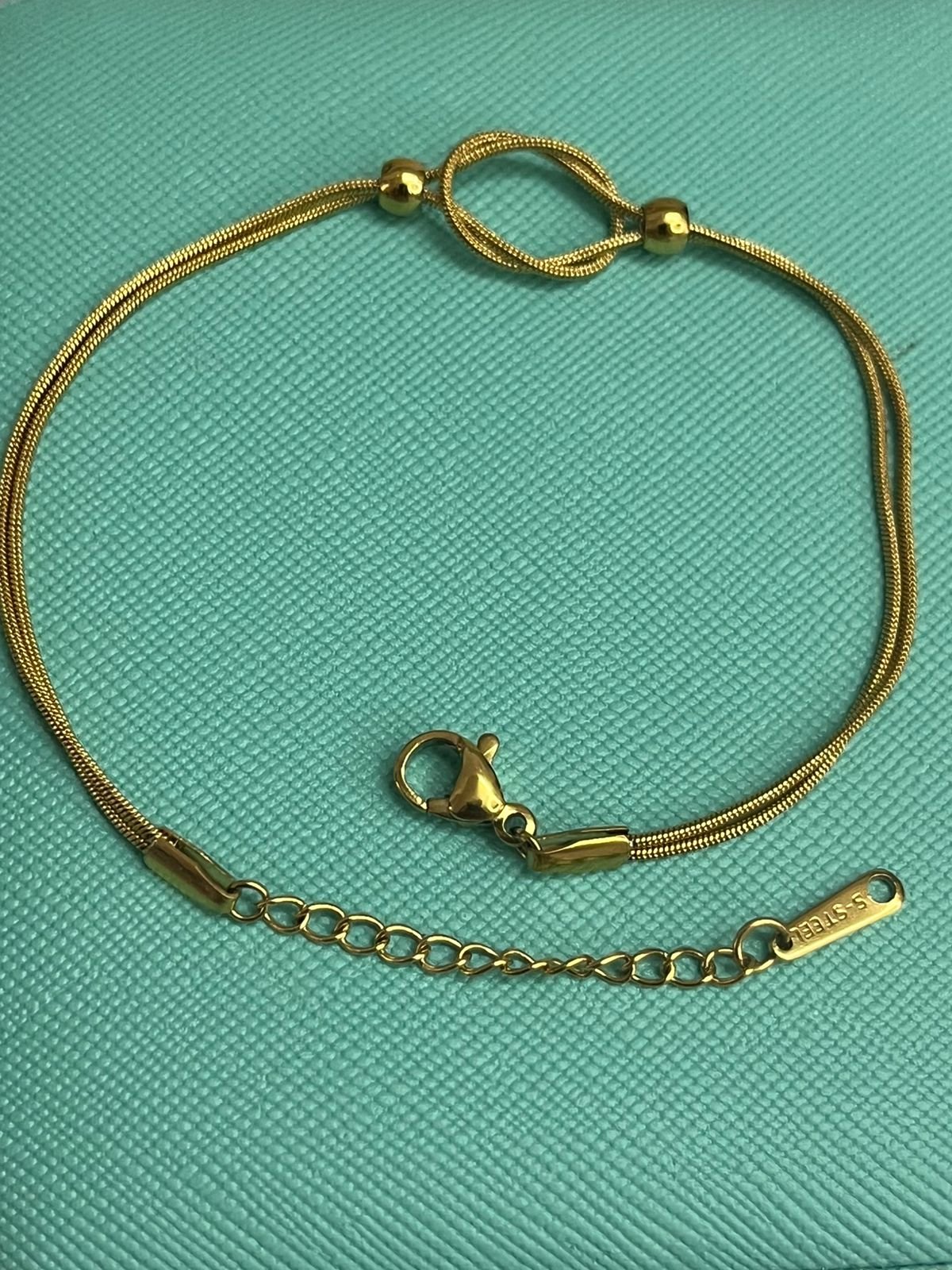 B Luxe Infinite Knot Anti-Tarnish Dual-Strand Hand Chain Bracelet image 2