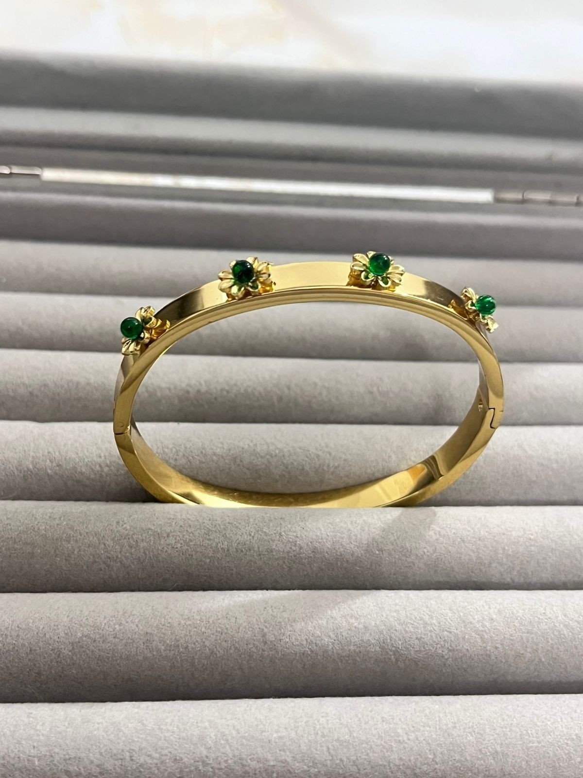 The Emerald Floral Bangle baby size image 2