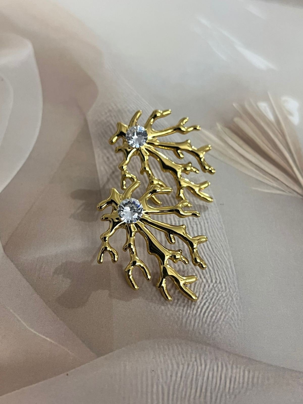 Vintage Inspired Gilded Willow Statement Earrings image 2