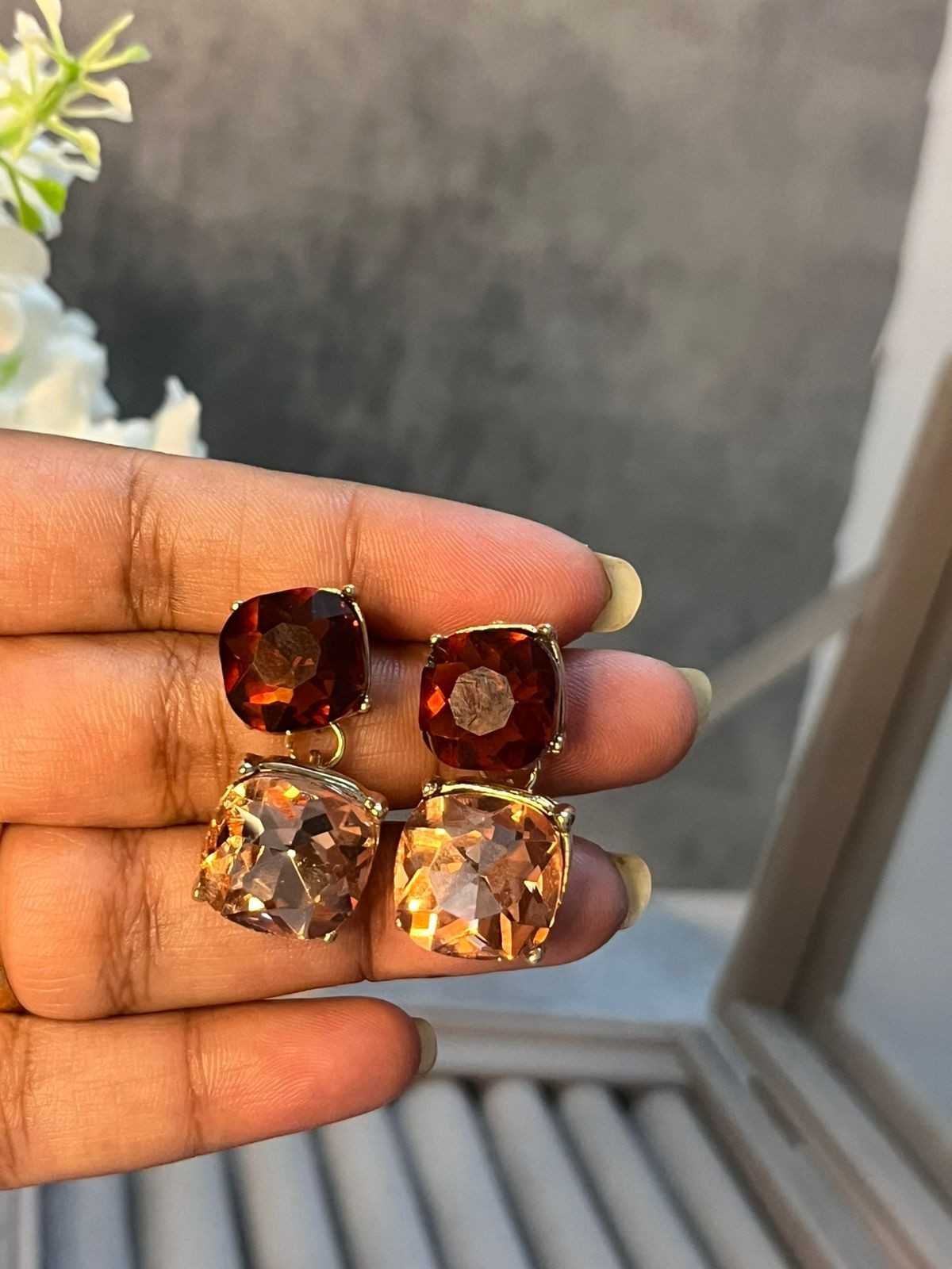 Rust Orange Statement Earrings image 3