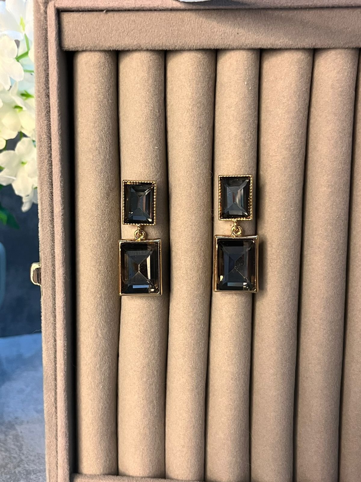 Charcoal Statement Earrings image 4