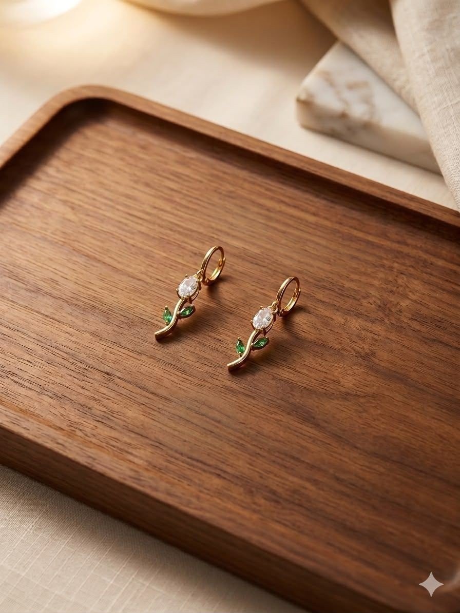 tulip combo set of earring and pendant image 2